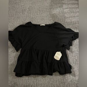 Altar’d State Black Babydoll Top Size Medium